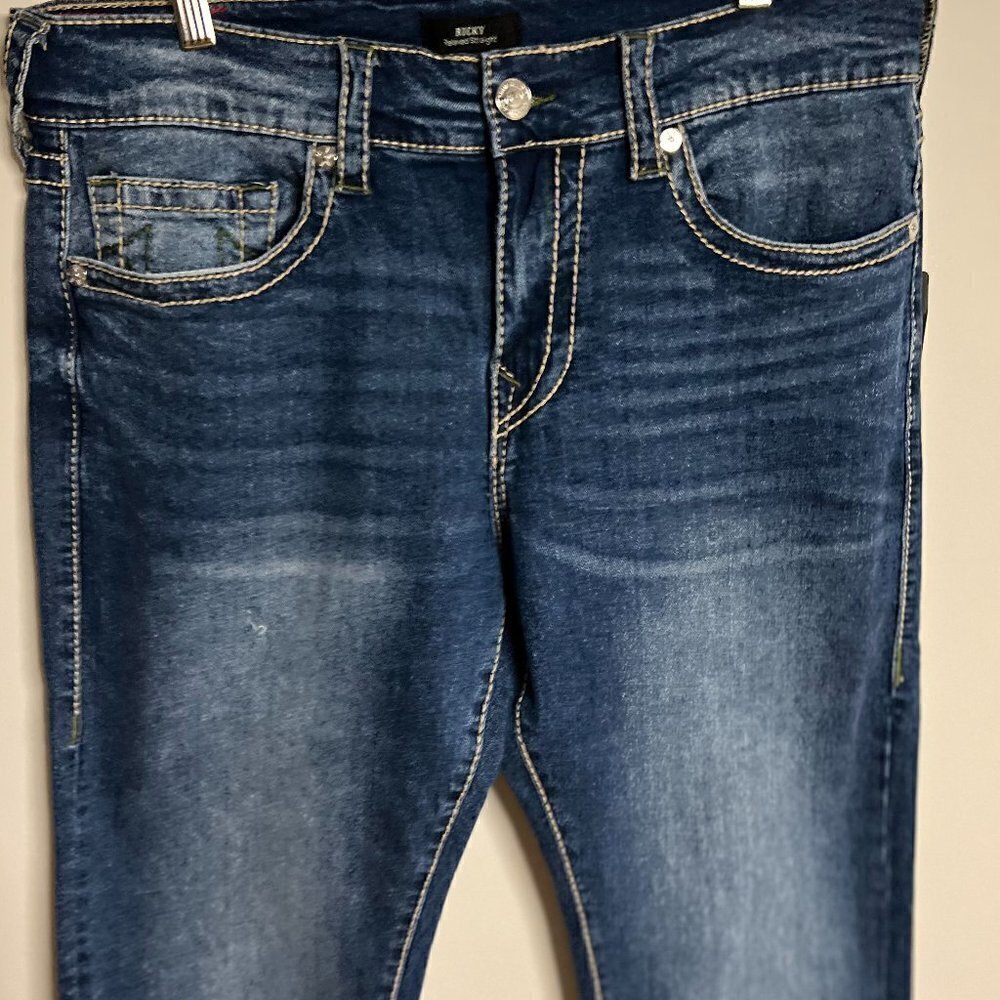 True Religion RICKY BIG T STITCH STRAIGHT JEAN Size 34 x 32 - Picture 4 of 11
